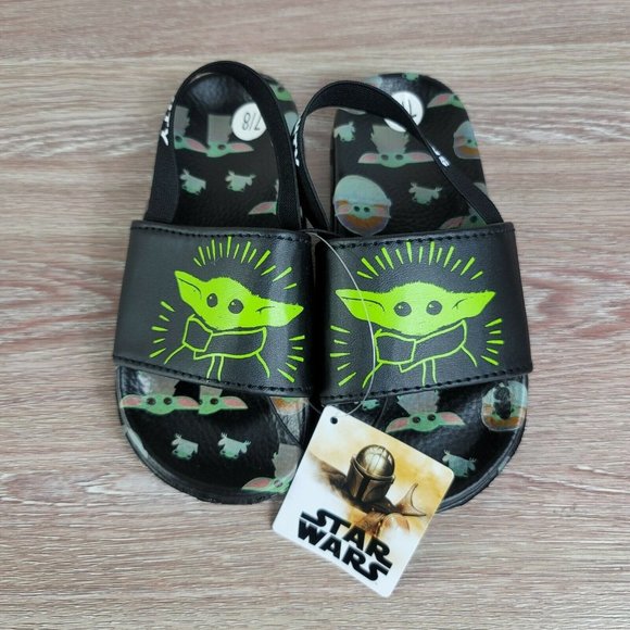 Disney Other - NEW Star Wars Mandalorian The Child Toddler Slides Sandals Flip Flops Size 7/8